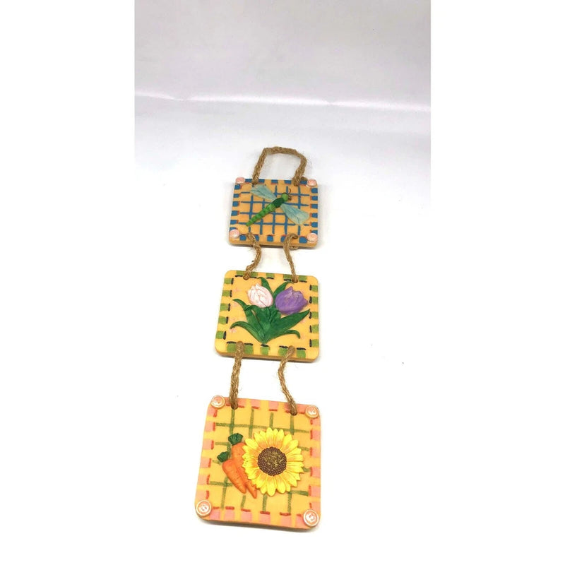 Super Cute 3D Resin Hanging Decorative Tiles Flower Floral Gardening Sunflower Sunflower