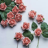 24 DUSTY ROSE 2" Mini FOAM ROSE Flowers Stems Wedding Decorations Supplies Bouquet
