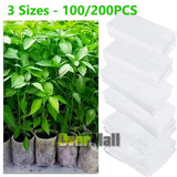 100/200pcs Seed Nursery Bags Non-Woven Plants Grow Bags Home Garden Supply White Garden Plants