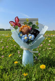 Crochet Flower Bouquet With Black Kitty Gift Sunflower