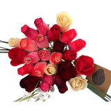 Deluxe Red Passion Flower Bouquet. The Original Wooden Rose 2, 3 Dozen Flowering Plants