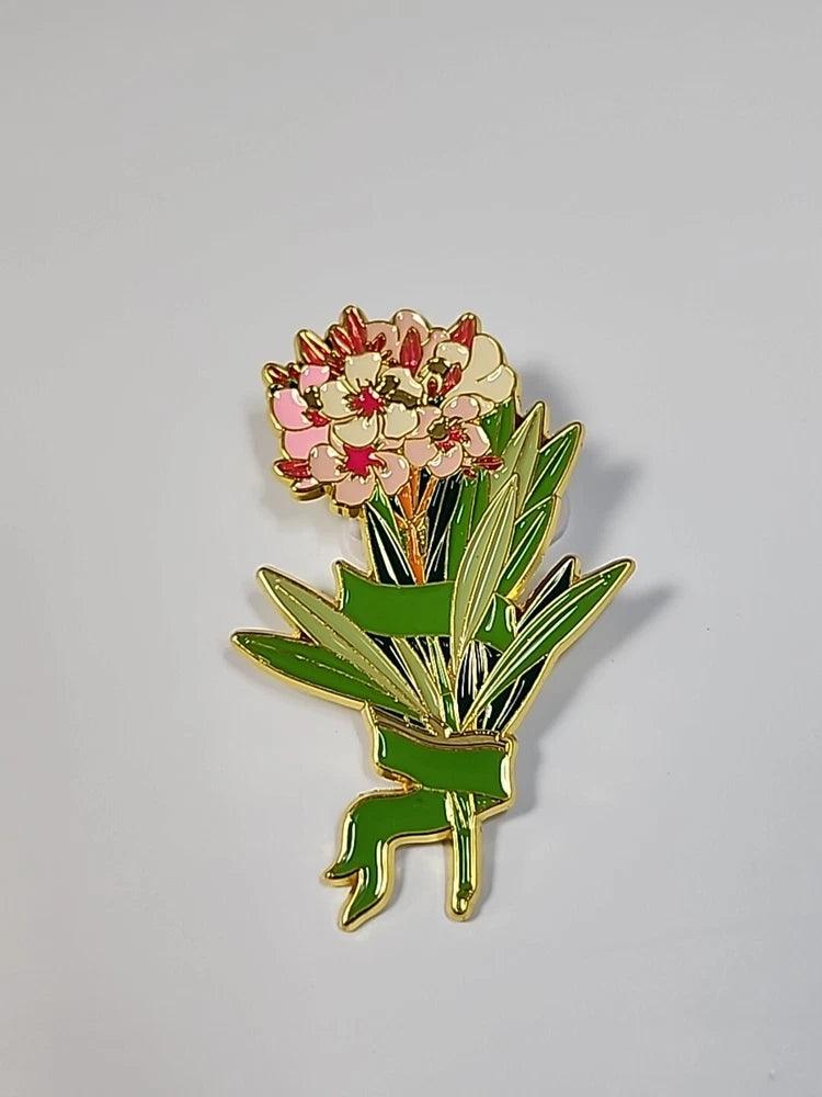 Pink Hydrangea Flower Blossoms Brooch Lapel Pin Hydrangea