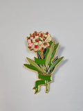Pink Hydrangea Flower Blossoms Brooch Lapel Pin Hydrangea