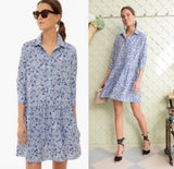Tuckernuck Blue Hydrangea Hayes Shirt Dress Lightweight size Small Pockets Hydrangea