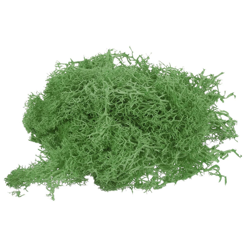 7 OZ Fake Moss, Preserved Decorative Moss with Box for Potted Plants, Green Green Plant