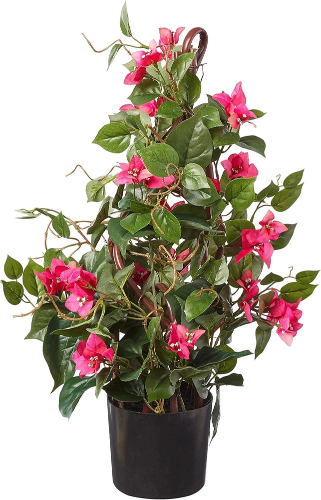 24" Artificial Bougainvillea Climbing Plant - Lifelike Decor for Home & Garden Green Plant