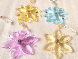 Ganz Crystal Expressions ACRY-368 Pastel Boho Flower Ornament SET OF 4 Sunflower