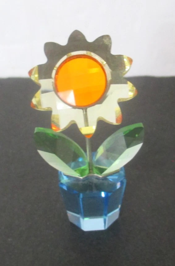 Retired Swarovski Crystal "Happy Flowers" Figurine Sunflower Dream No Reserve Sunflower
