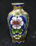 3.2" Old Chinese Dynasty Copper Cloisonne Peony Flower Pattern Vase Bottle Peony