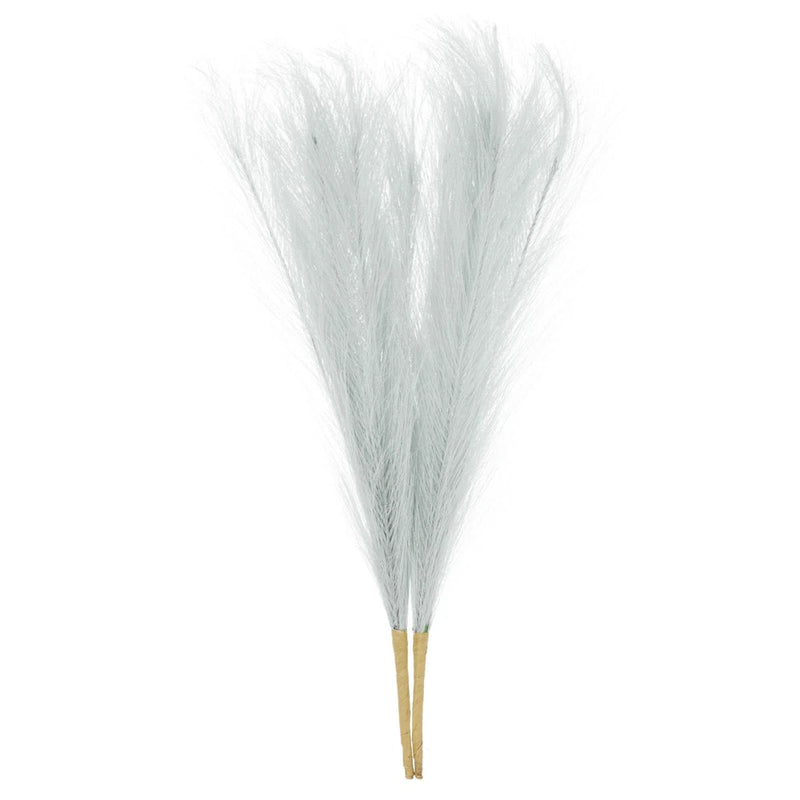 2pcs Faux Pampas Grass 17 Inch 10 Stem Artificial Grass for Decor, Light Grey Pampas Grass