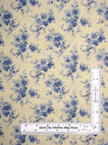 Floral Fabric Flower Bouquets Flowers Blue Ivory Cream Hope Chest Cotton Yard Bouquet