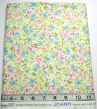 Pink/Blue Florals On Yellow BTY Keepsake Jo-Ann Cotton Sew Quilt Craft Fabrics Flowering Plants