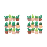 16 Pcs Small Fake Succulents Cactus Ornament Sculpture Figurines Green Plant