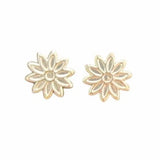 Silvertone Flower Earring Studs Daisy Sunflower Dainty Minimalist Fashion... Sunflower