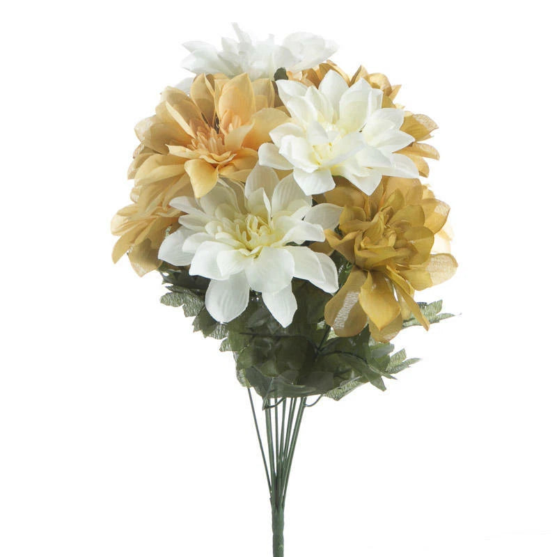 Factory Direct Craft Artificial Tea Green and Buttercup Clematis Floral Bus Ranunculus