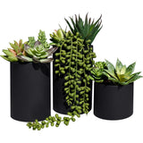 Set of 3 Artificial Plants Decor Greenery Fake Succulents Indoor Potted Fake ... Green Plant