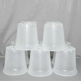 Clear round orchid pots with white rims, 6 in (10-pack)