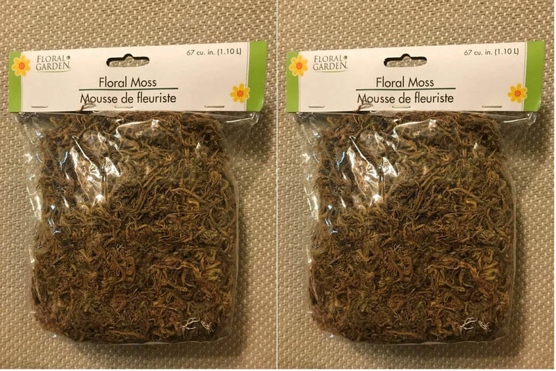 Artificial floral moss in sealed bag, dark green-brown (lot of 2)