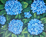Blue Hydrangeas . Original acrylic painting on canvas 16x20 Hydrangea