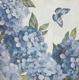TWO Paper LUNCHEON Decoupage Floral art Napkin Blue Hydrangeas Watercolor Flower Hydrangea