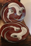 FITZ & FLOYD CALLA LILY SALAD DESSERT PLATES (4) PERFECT Lily