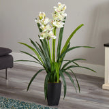39" Large Cymbidium Orchid Artificial Plant Home Decor (Real Touch). Retail $99 Flowering Plants
