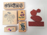 Floral Rubber Stamps 5 Mounted + 4 Unmounted - Flowers Sunflowers Chrysanthemums Sunflower