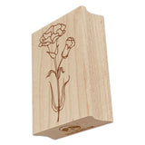 Hand Drawn Carnation Flower Rectangle Rubber Stamp for Stamping Crafting Carnation