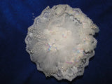 New Stunning Iridescent white floral and beaded leaves, tulle Bridal Bouquet Bouquet
