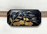 Obi NO.2315 Obi clasp autumn grass bellflower pampas grass chrysanthemum makie g Pampas Grass