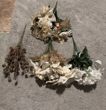 Lot Of Christmas White Artificial Flower Faux Poinsettia Hydrangeas Champagne Hydrangea