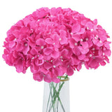 Hot Pink Hydrangea Artificial Flowers Bulk Pack of 10 Fluffy Fake Flower Hydr... Hydrangea