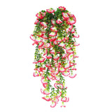 2 PCS Morning Glory Fake Hanging Flowers for Planter Indoor(Pink) Green Plant