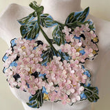 Hydrangea Flower Lace Applique Iron on flower Patch for Costumes Hydrangea