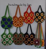 NEW HANDMADE BY JEN 3D FLOWERS SUNFLOWER CROCHET TOTE PURSE PICK ONE Sunflower