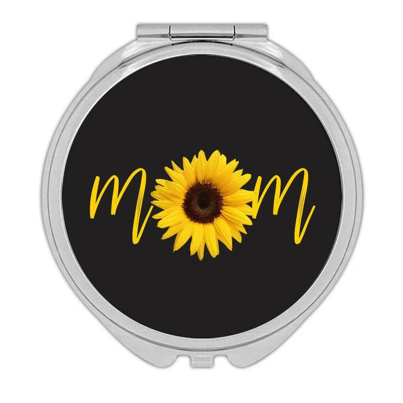 Gift Compact Mirror : Sunflower Mom Flower Floral Yellow Decor For Her Feminine Sunflower