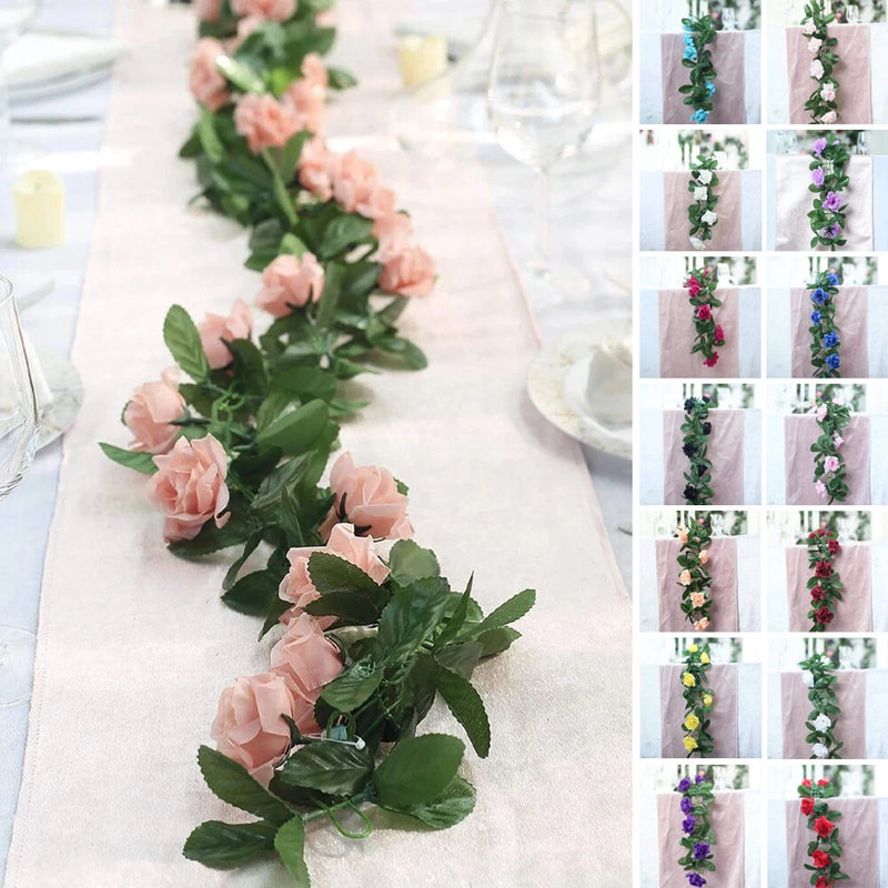 6 feet 3D Chain GARLAND SILK ROSES Wedding FLOWERS Bouquets Party Home Decor Bouquet