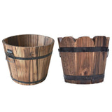 Garden Succulent Plants Flower Pots Outdoor Balcony Container Retro Wood Garden Plants
