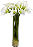 Elegant Calla Lily Silk Flower Arrangement in Cylinder Vase Lily