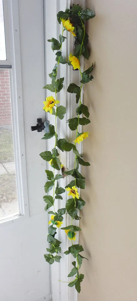2 Pcs (90" each) Sunflower Vines Artificial Flowers Garland Home Wedding Decora Sunflower