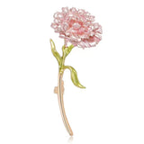 Pink Enamel Carnation Brooch Gold Pin Mother's Day Floral Jewelry Gift For Mom Carnation