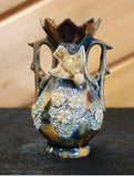 Porcelain Double Handled Hydrangea Motif Antique Vase Hydrangea
