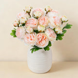 10Pcs 20Heads Peonies Artificial Flowers, Realistic Artificial Silk Ranunculu... Ranunculus