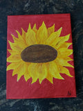 Painting on canvas, hand painted, acrylic paint.  Lonely Sunflower Sunflower