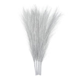 5Pcs Faux Pampas Grass 17.7" Fake Pampas Grass for Wedding Decoration Silver Pampas Grass