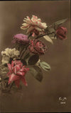 Flower Rose Carnation Tinted RPPC Real Photo Vintage Postcard Carnation