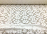 Embroidered Stretch Lace Apparel Fabric Sheer Floral Pearl White HH412 Flowering Plants