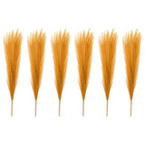 6 Pcs 17 Inch Faux Pampas Grass Artificial Boho Decor Golden Pampas Grass