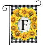 Briarwood Lane Sunflowers Monogram F Garden Flag Sunflower