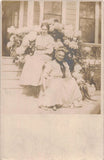 Mother and Daughter Faces in Flowers Photo Hydrangea Shrub c1908 RPPC E74 Hydrangea